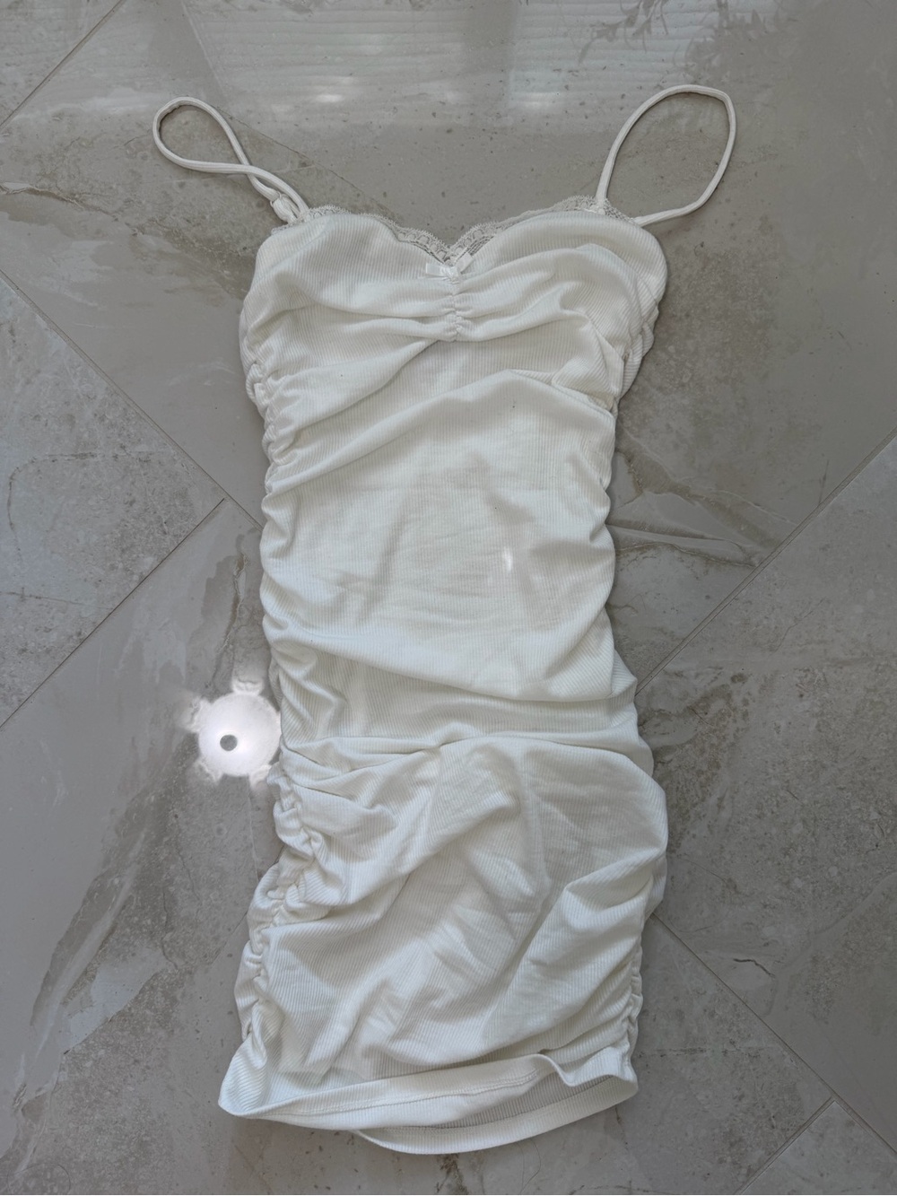 Princess Polly White Ribbed Dress